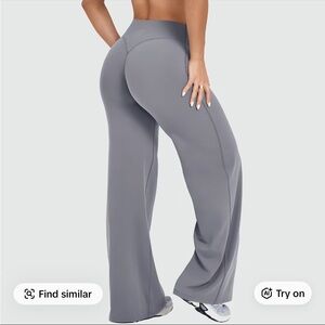 Elegant Gray Women's Flared Leggings